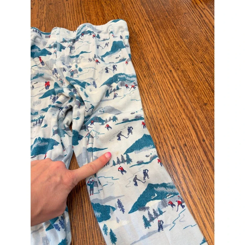 Hanna Andersson Kids 12 Winter Mountain Ski Hockey Organic Cotton Pajama Set